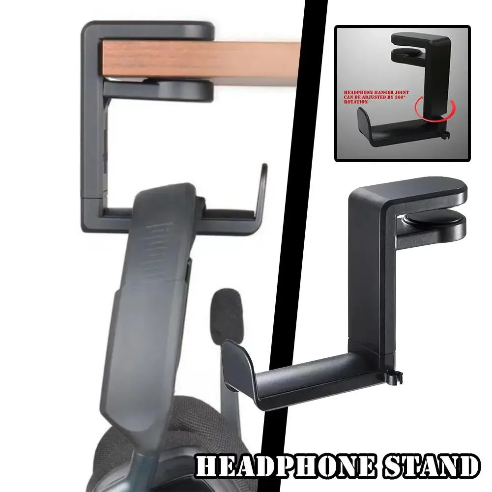 Home Office Headset - Rotatable Headphone Holder Universal Table Clip-on
