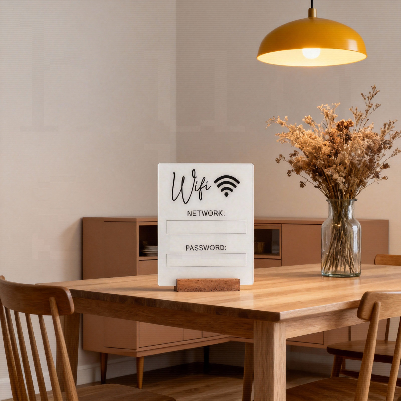 Home Office Guest Room - Acrylic WiFi Password Sign for Home