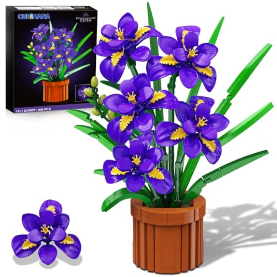 Home Office Headset - Flowers Botanicals Iris Building Set -