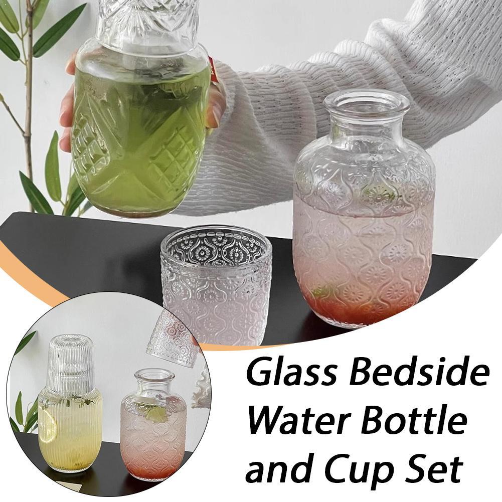 Home Office Guest Room - Glass Bedside Water Carafe And Glass