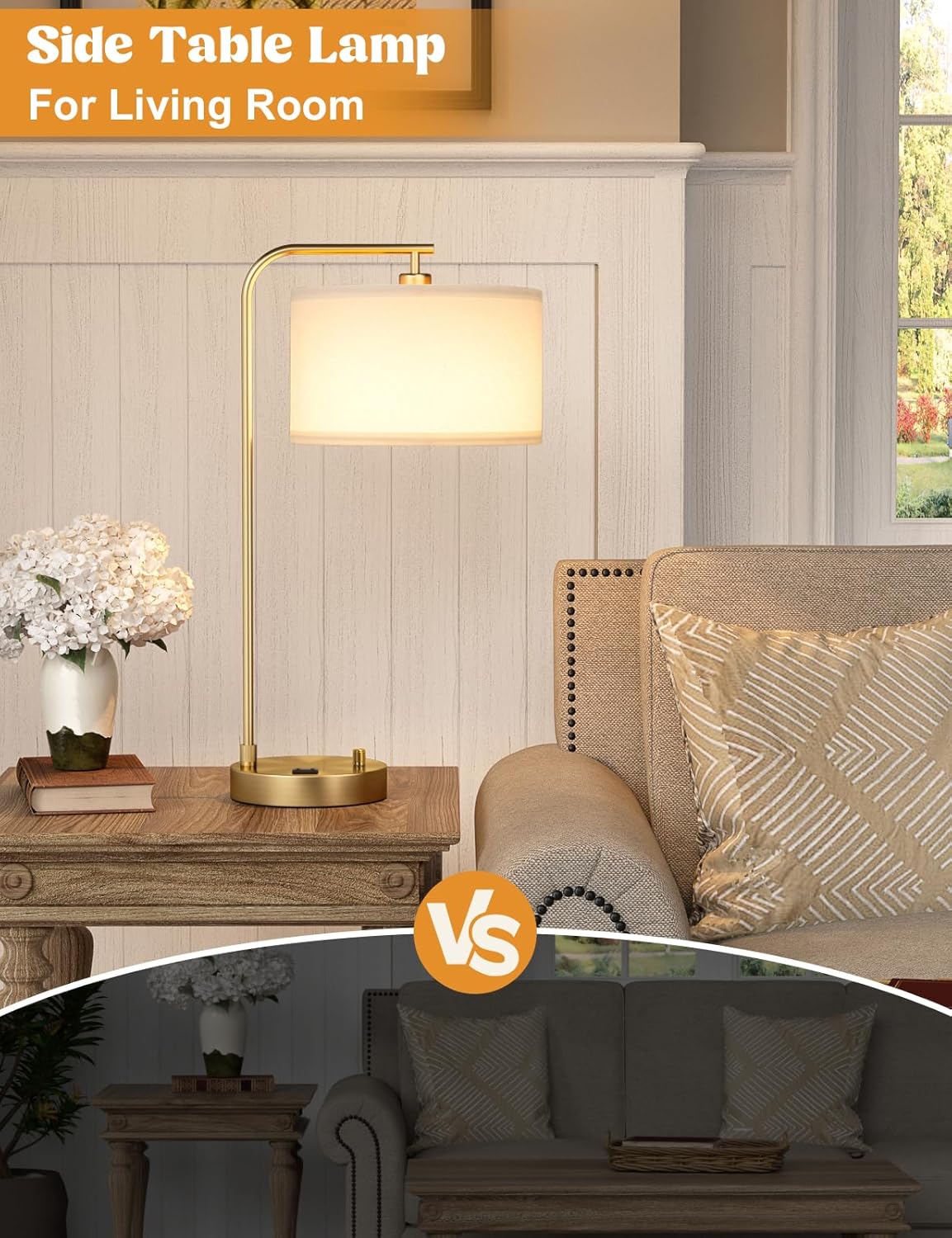 Gold Table Lamp With USB Port  - Home Office Guest Room 评论和价格