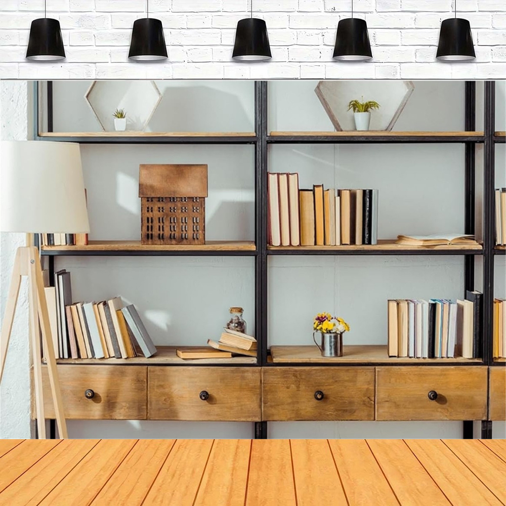 Living Room Bookshelf Backdrop - Home Office Zoom Background Free 评论和价格