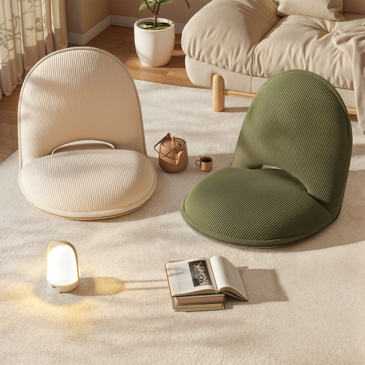 Foldable Backrest Tatami Loung - Home Office Guest Room 评论和价格