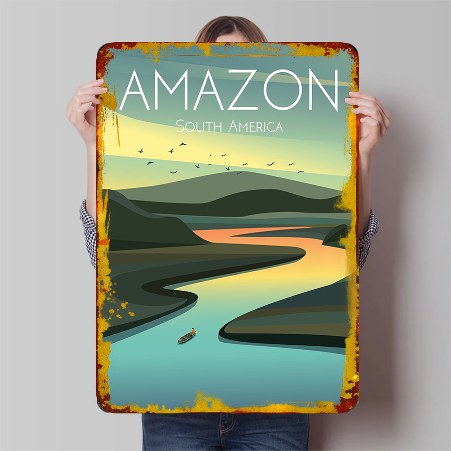 Amazon River Landscape Metal W - Home Office Amazon 评论和价格