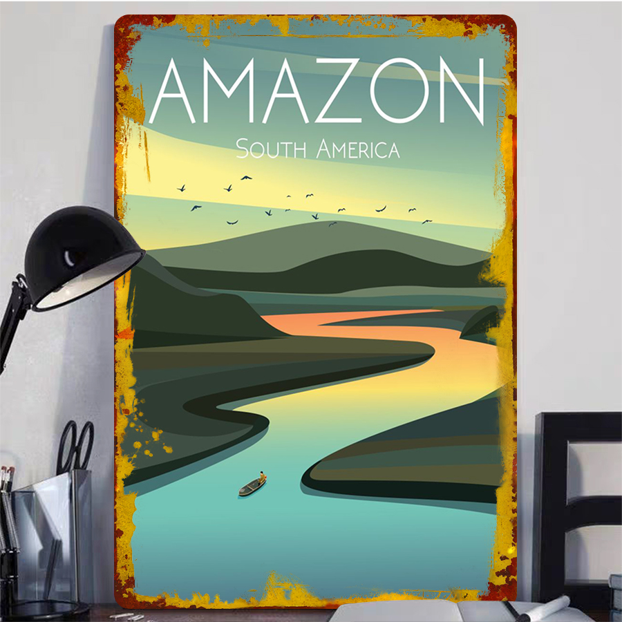 Amazon River Landscape Metal W - Home Office Amazon 评论和价格
