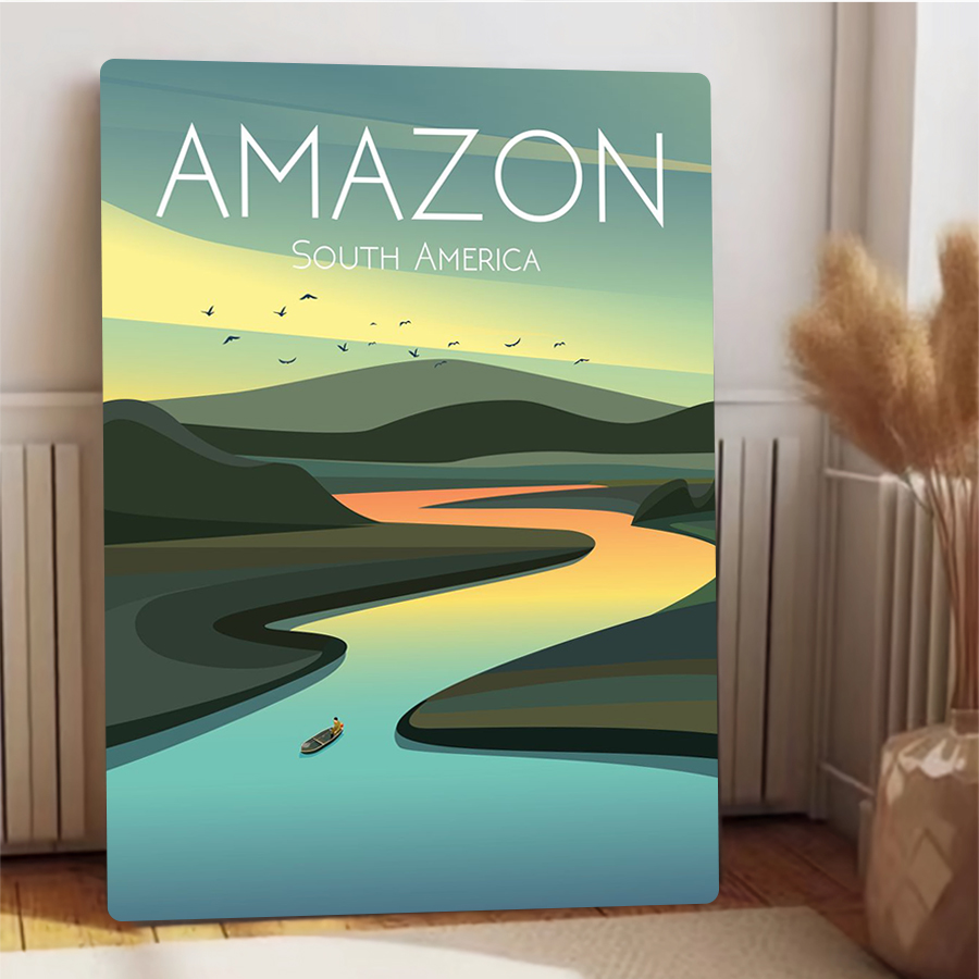 Amazon River Landscape Metal W - Home Office Amazon 评论和价格