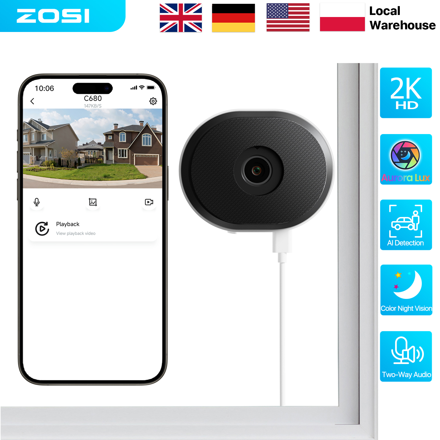 ZOSI C680 2K Window Security C - Home Office Email 评论和价格