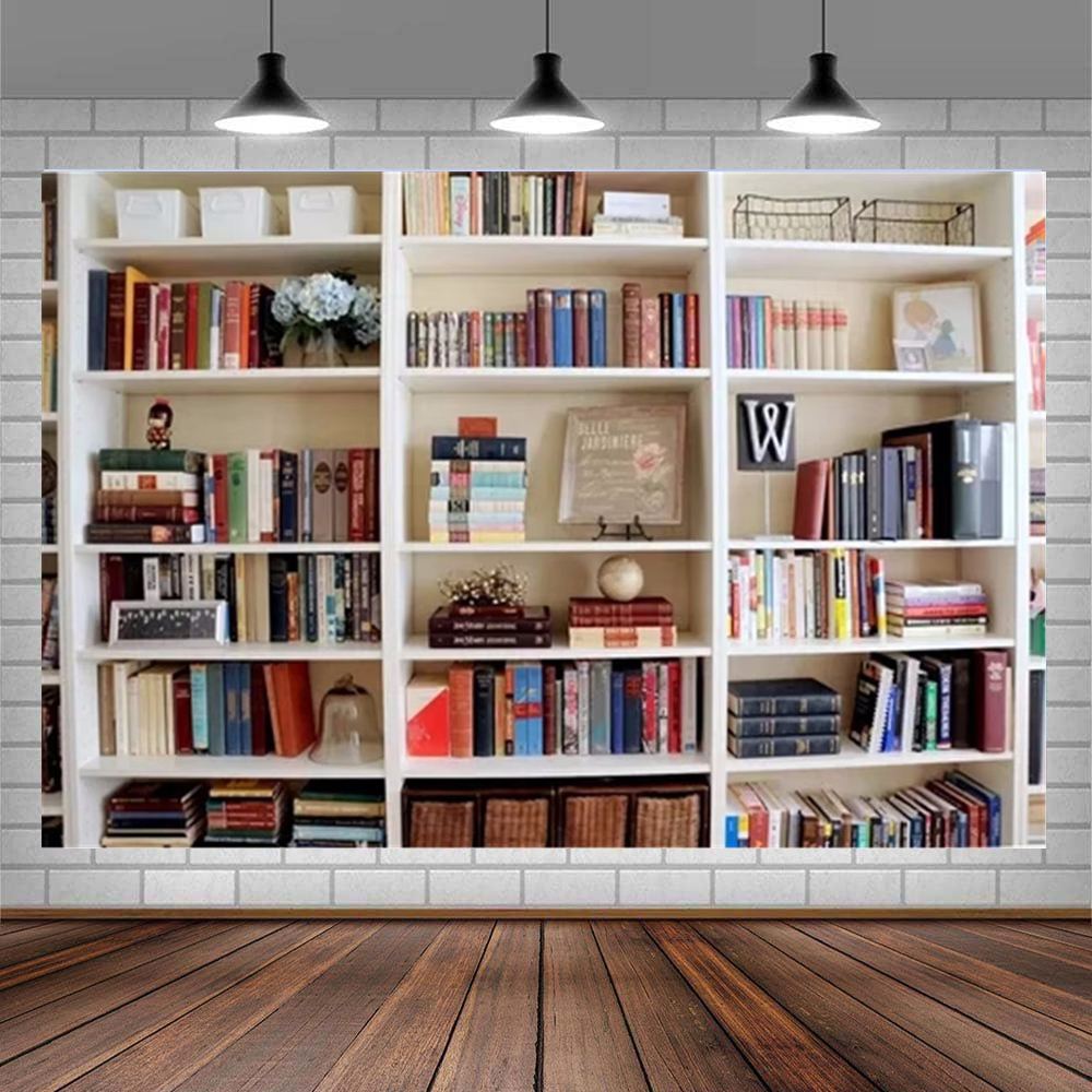 White Bookshelf Photography Ba - Home Office Zoom Background Free 评论和价格