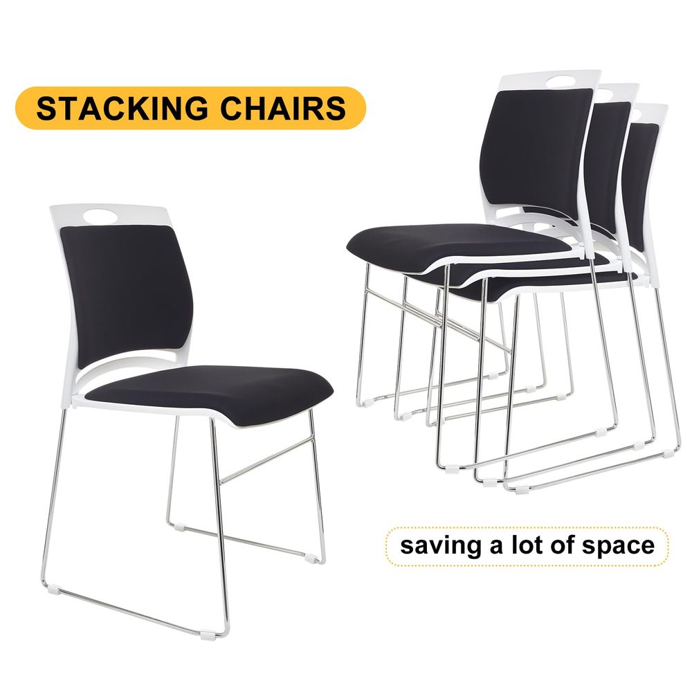 Chairs Set of 12 Black Stackab - Home Office Guest Room 评论和价格