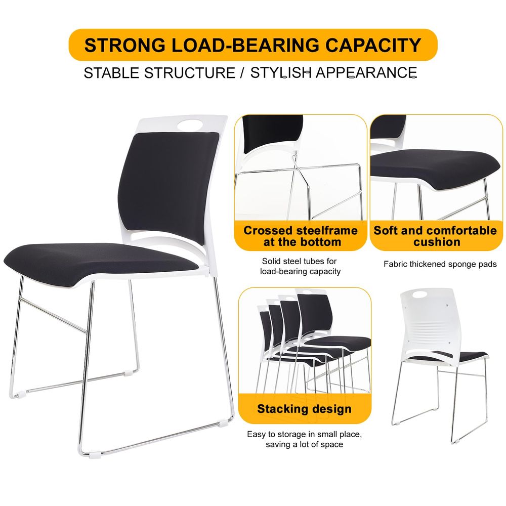Chairs Set of 12 Black Stackab - Home Office Guest Room 评论和价格