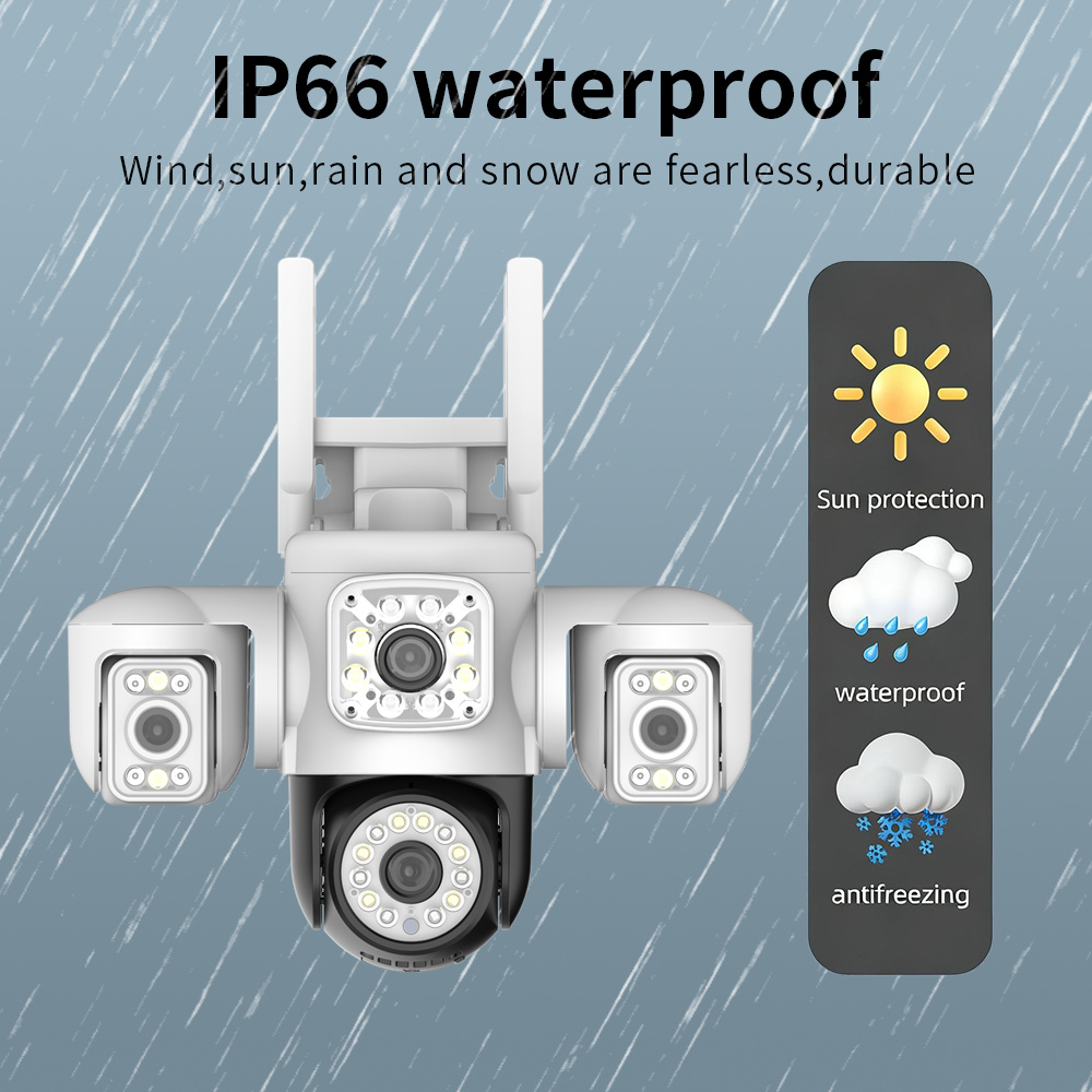 15MP PTZ WiFi Camera Four Len  - Home Office Email 评论和价格