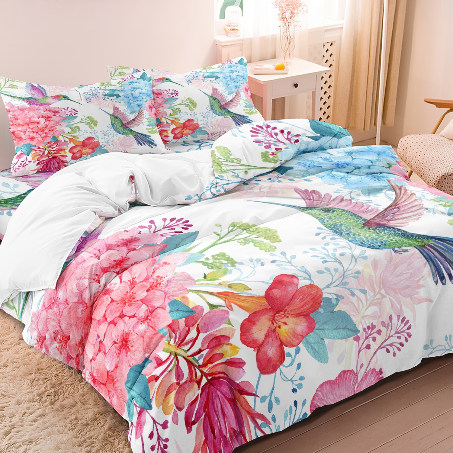 3pcs Flowers And Plants Hummin - Home Office Guest Room 评论和价格