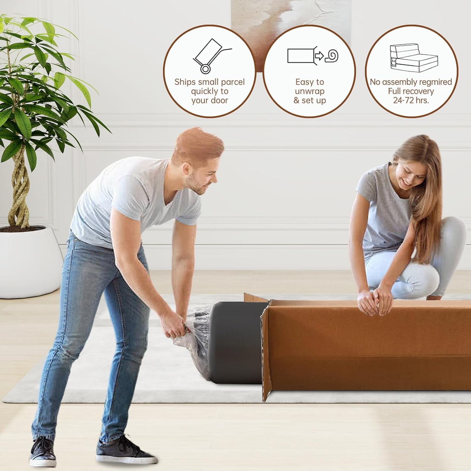 Folding Sofa Bed Single Size w - Home Office Guest Room 评论和价格