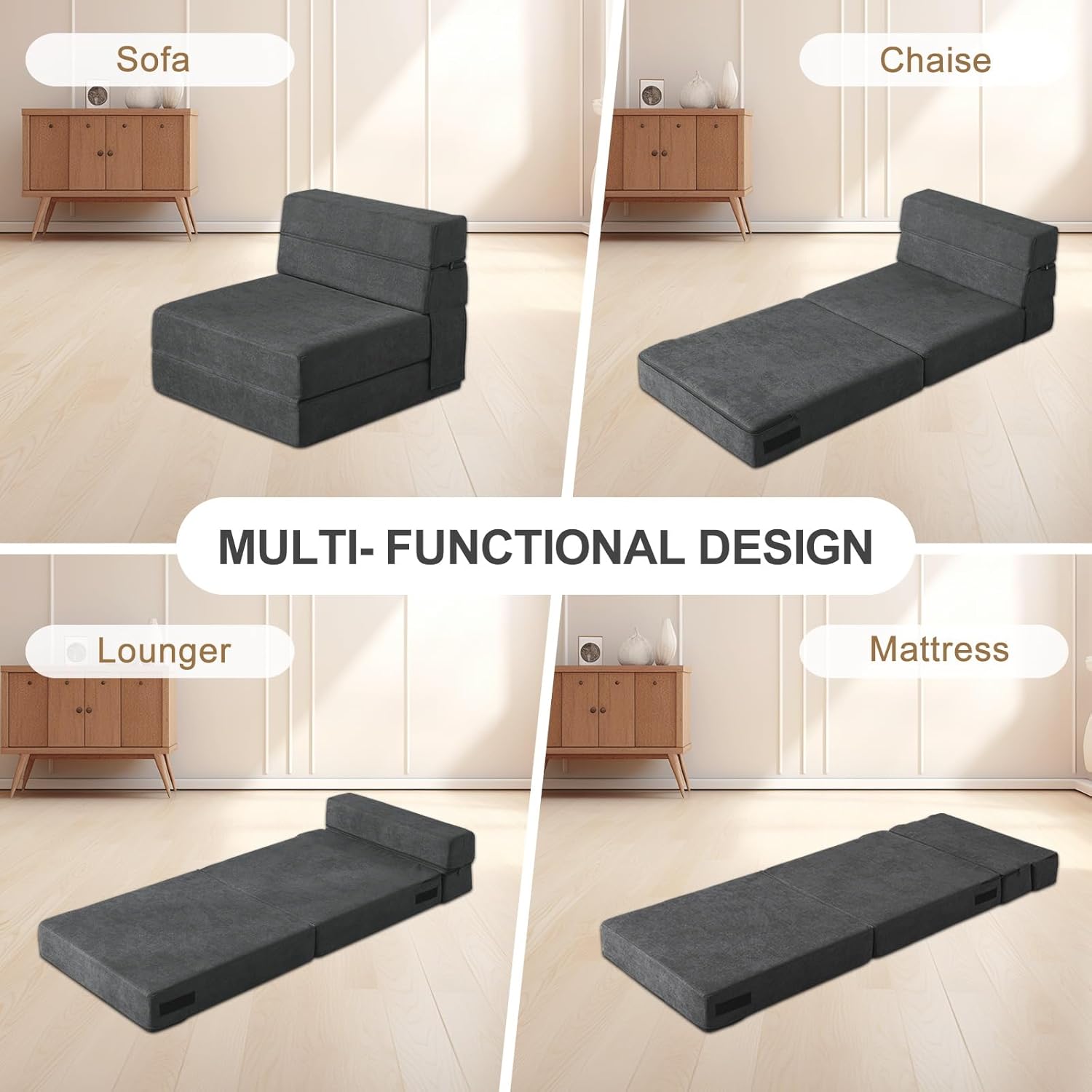 Folding Sofa Bed Single Size w - Home Office Guest Room 评论和价格