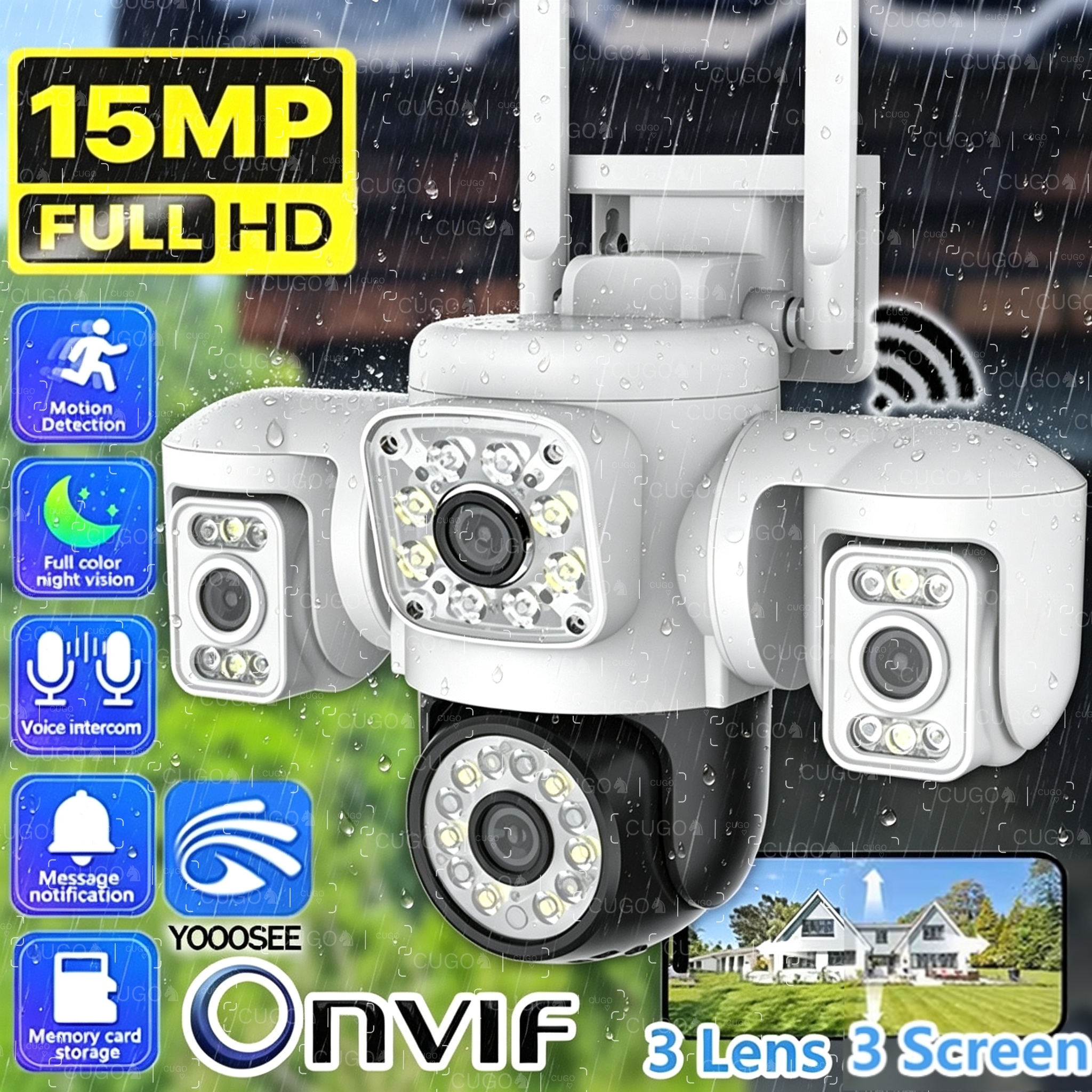 15MP 8K Wifi Camera Four Len T - Home Office Email 评论和价格