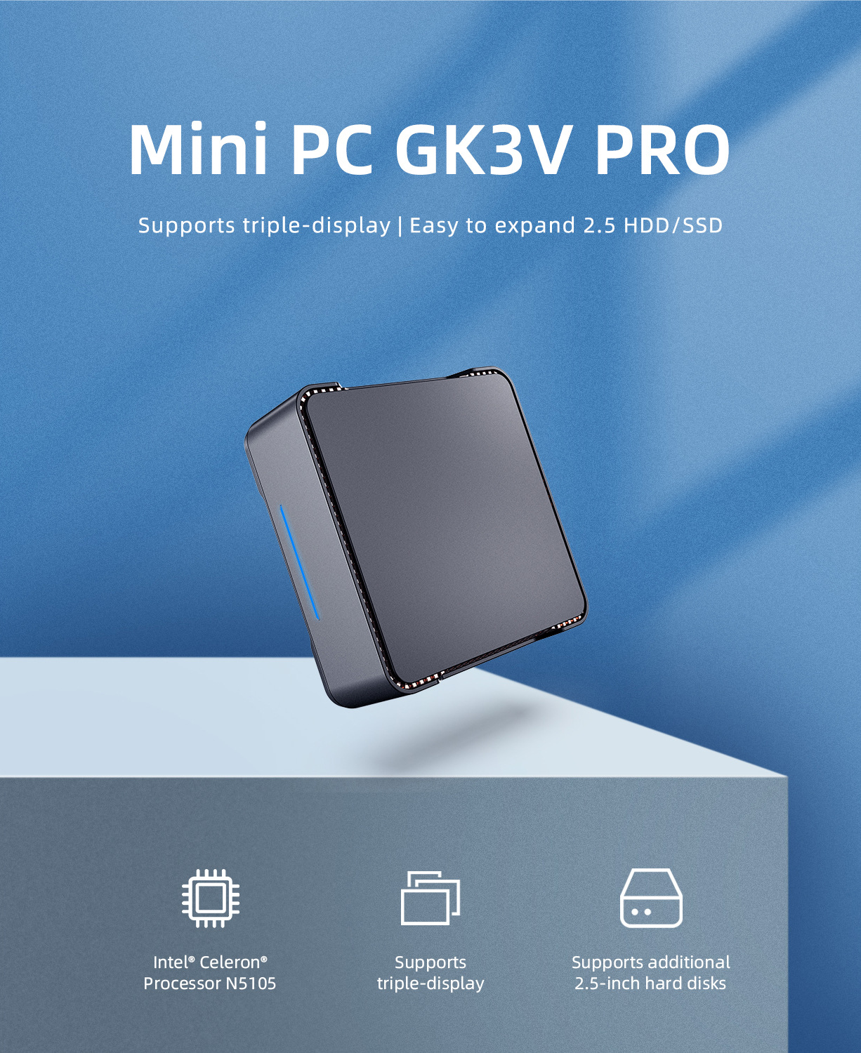 GK3V Pro mini pc Intel N5105 R - Home Office Pro 评论和价格
