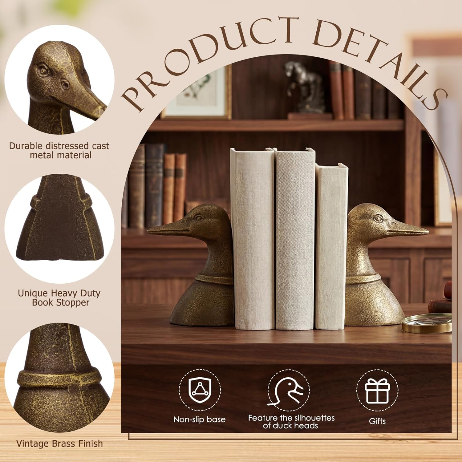Vintage Brass Duck Head Booken - Home Office Headset 评论和价格